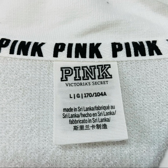 VS Pink Logo Maroon White 1/4 Zip Sweatshirt L - Picture 3 of 8